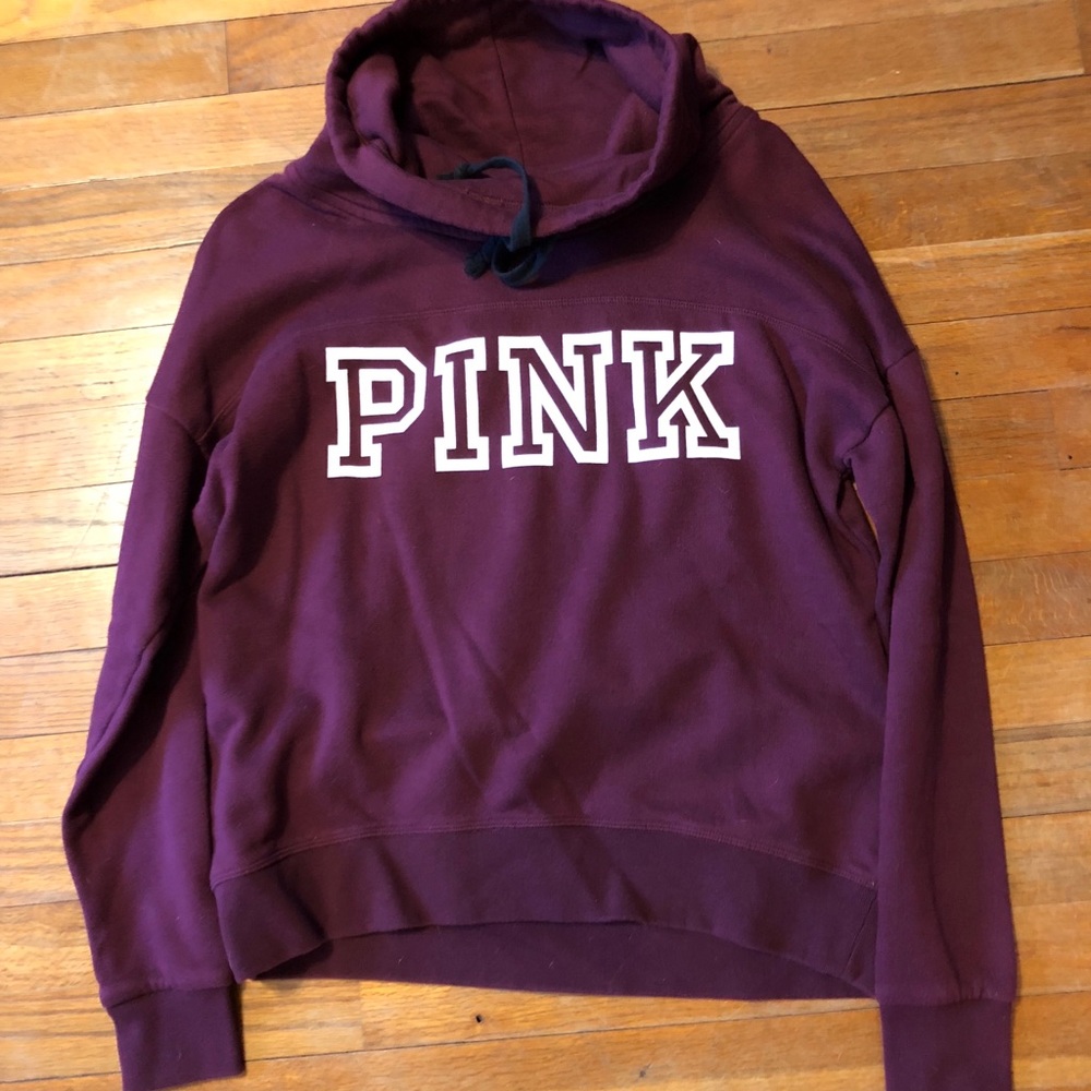 PINK cowl neck maroon sweatshirt